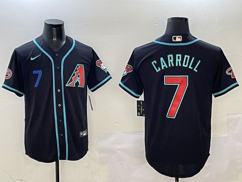Men Arizona Diamondback #7 Carroll Black Game 2025 Nike MLB Jersey style 13->arizona diamondback->MLB Jersey